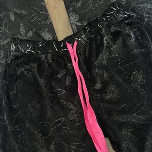 Playboy sleepwear black velour size L
